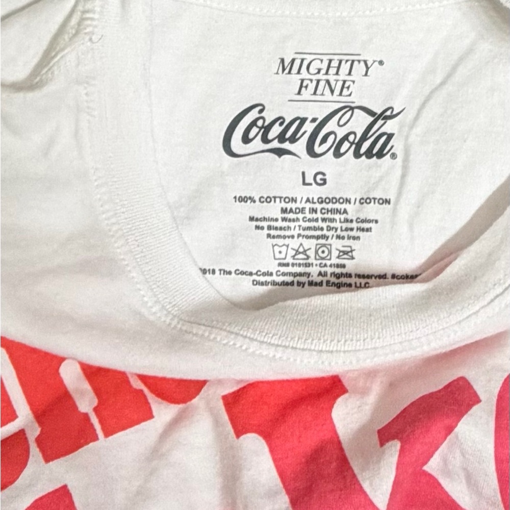 Coca-Cola Cropped White Tee with Red Graphic Logo